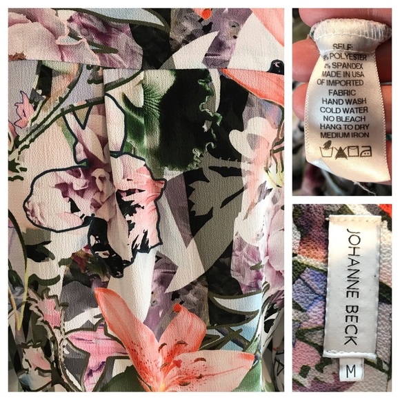 Johanne Beck watercolor floral front tie blouse - Picture 8 of 8